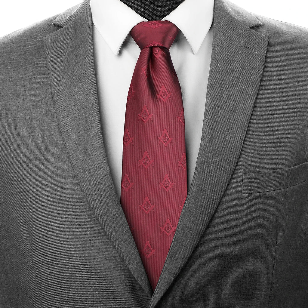 HAWSON Masonic Necktie for Men – Compass & G Letter Freemason Design (8cm)