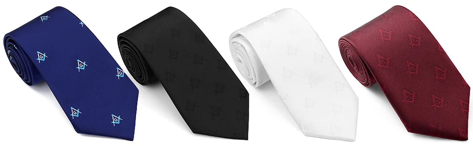 HAWSON Masonic Necktie for Men – Compass & G Letter Freemason Design (8cm)