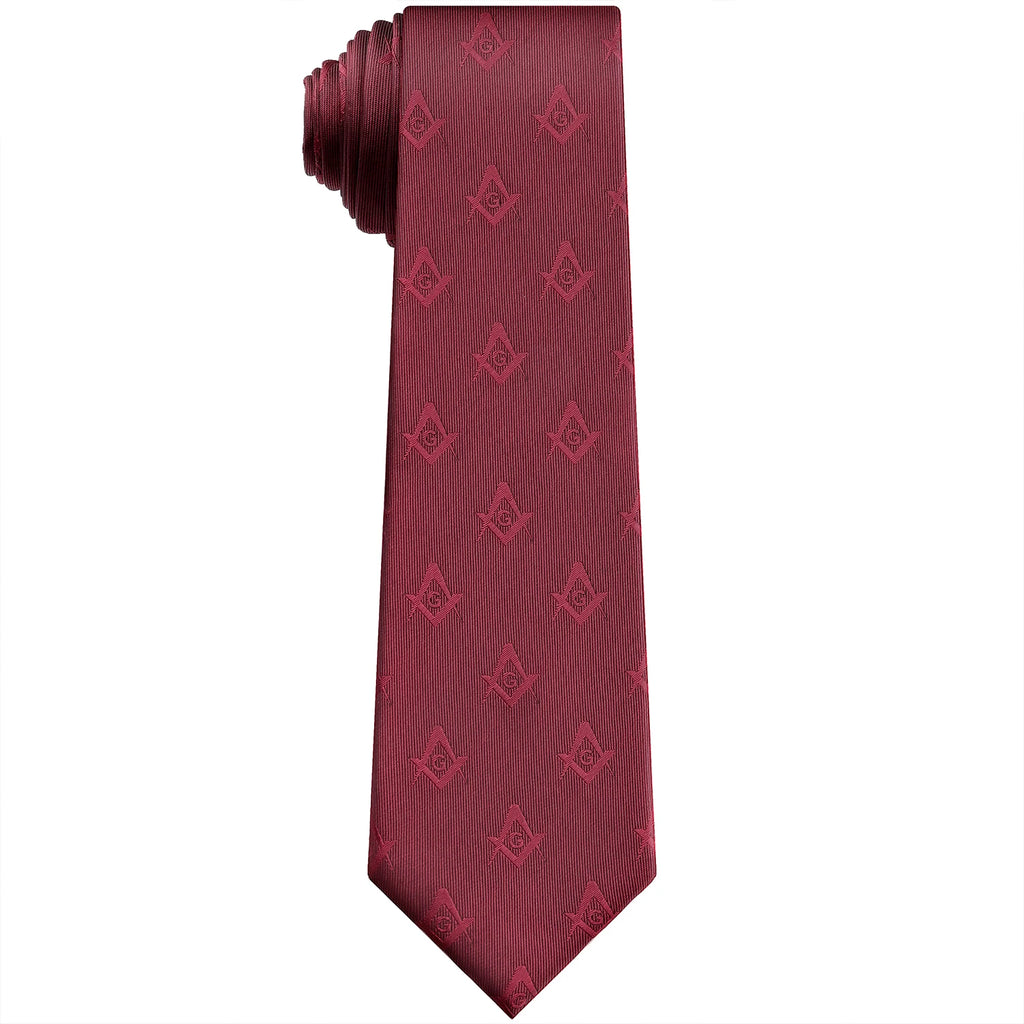 HAWSON Masonic Necktie for Men – Compass & G Letter Freemason Design (8cm)