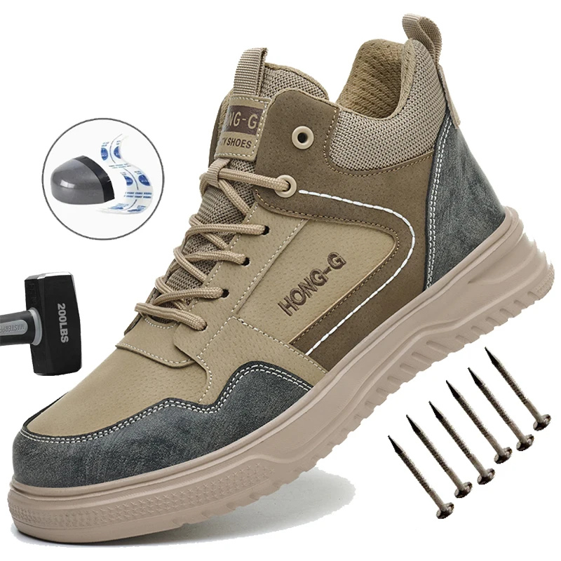 Men’s Steel Toe Safety Work Boots – Waterproof, Slip-Resistant & Lightweight Protection