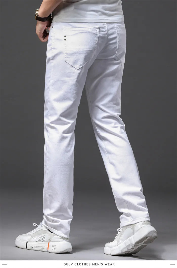 Men’s White Slim Fit Jeans – Casual & Comfortable