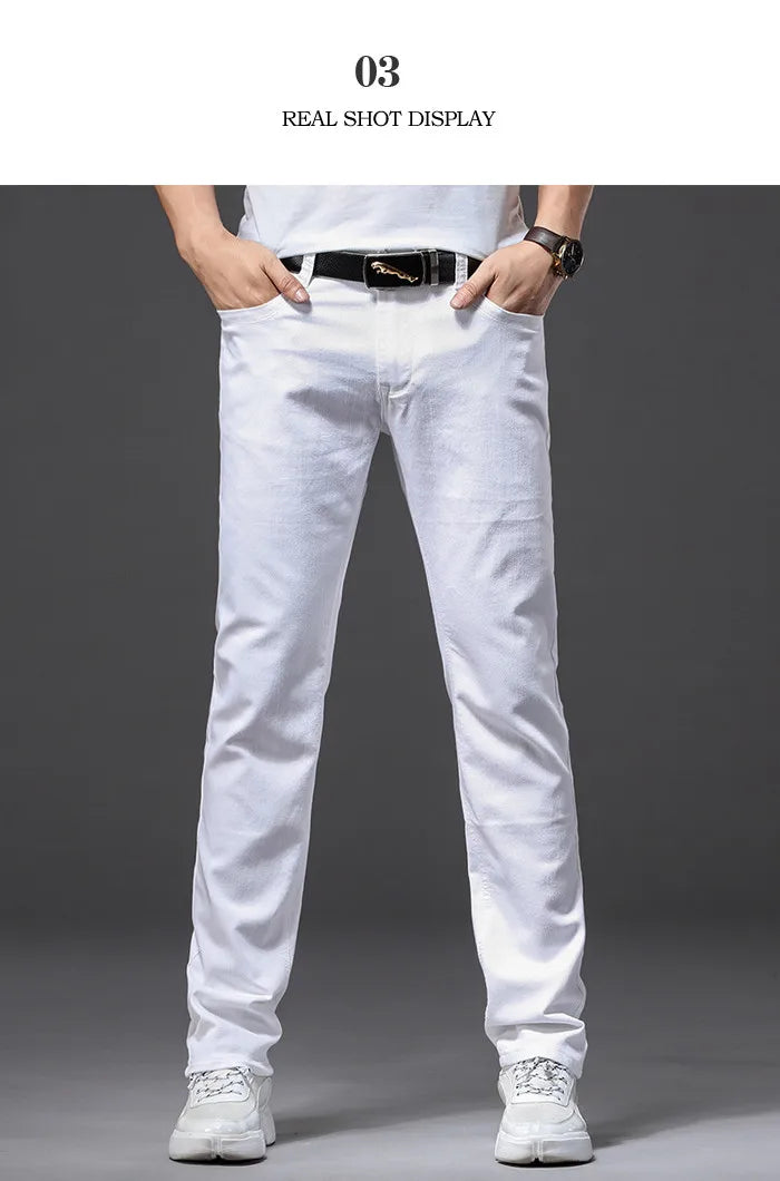 Men’s White Slim Fit Jeans – Casual & Comfortable