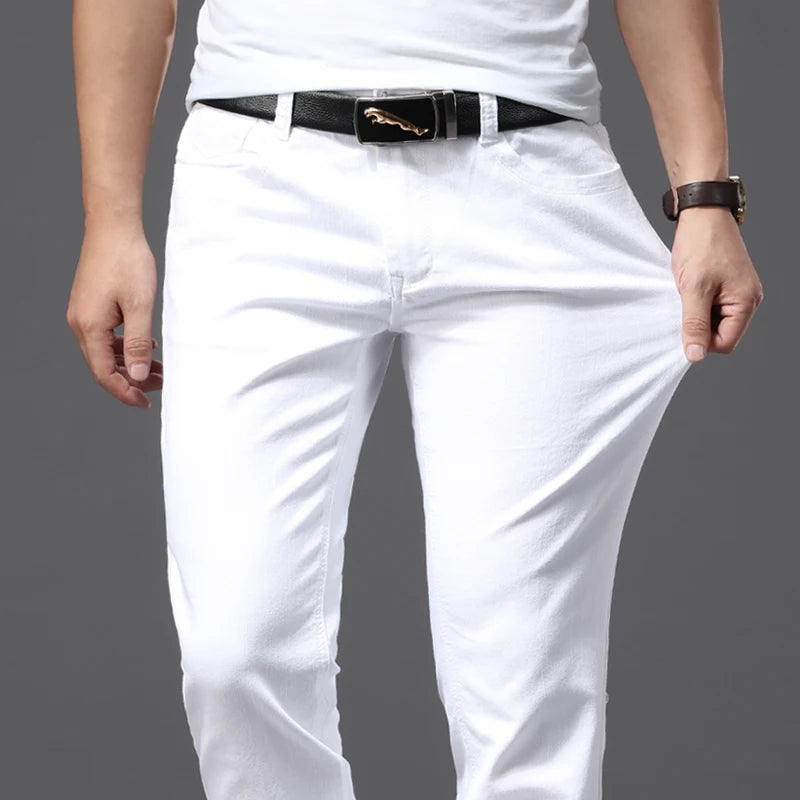 Men’s White Slim Fit Jeans – Casual & Comfortable
