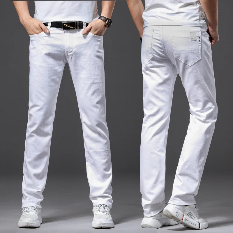 Men’s White Slim Fit Jeans – Casual & Comfortable