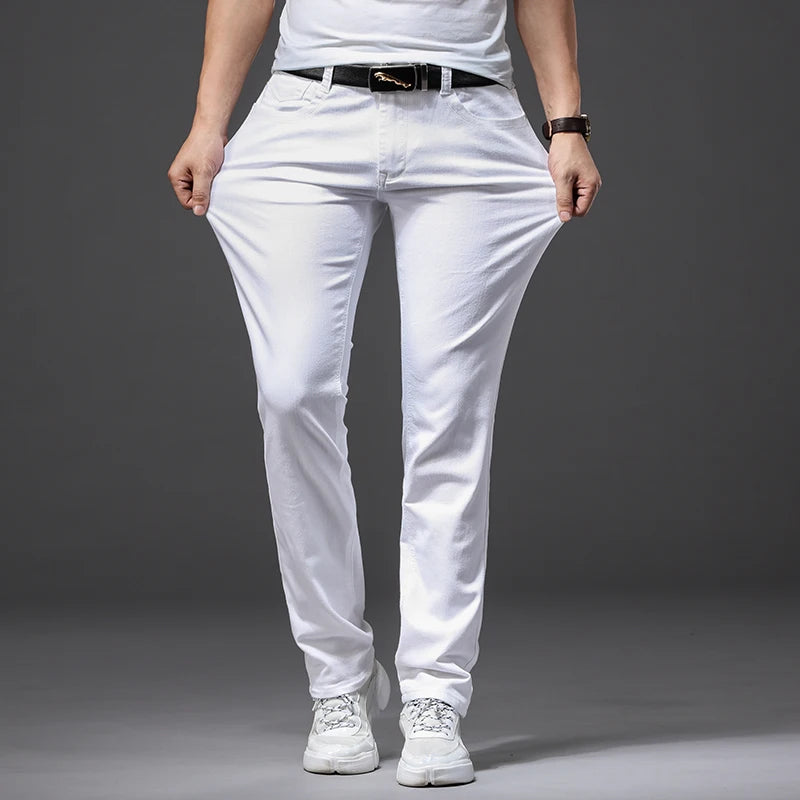 Men’s White Slim Fit Jeans – Casual & Comfortable