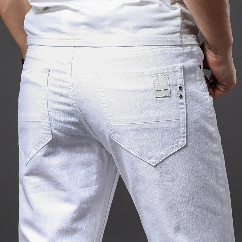 Men’s White Slim Fit Jeans – Casual & Comfortable