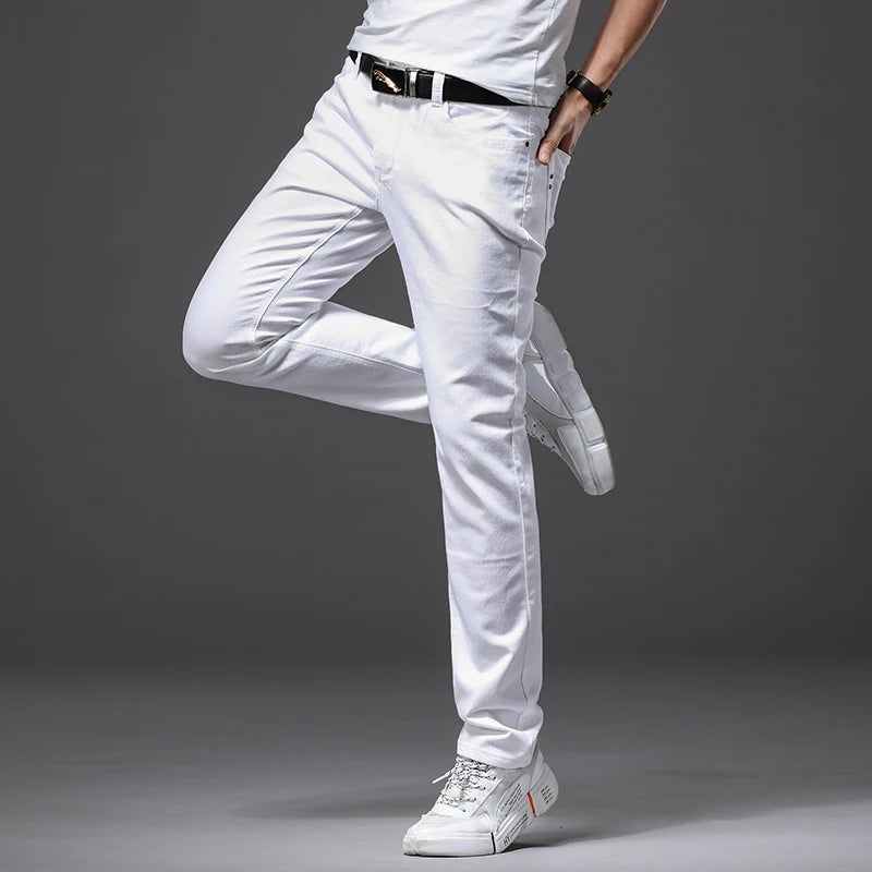 Men’s White Slim Fit Jeans – Casual & Comfortable