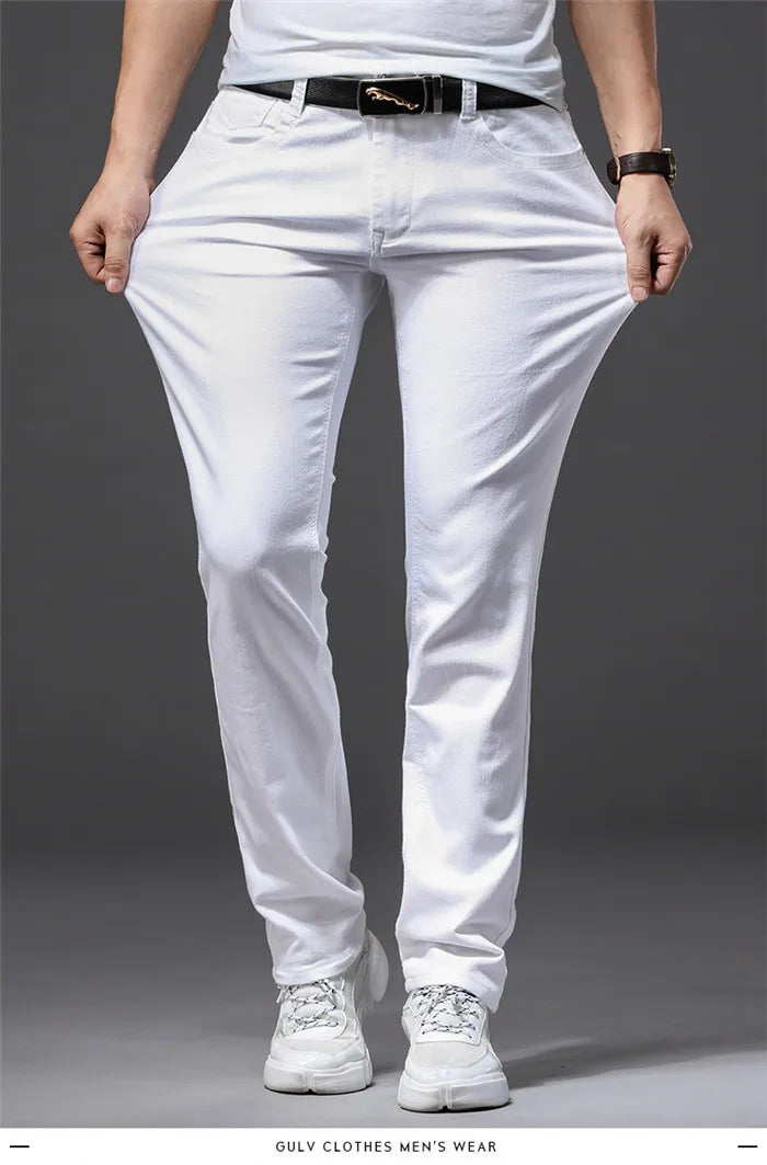 Men’s White Slim Fit Jeans – Casual & Comfortable