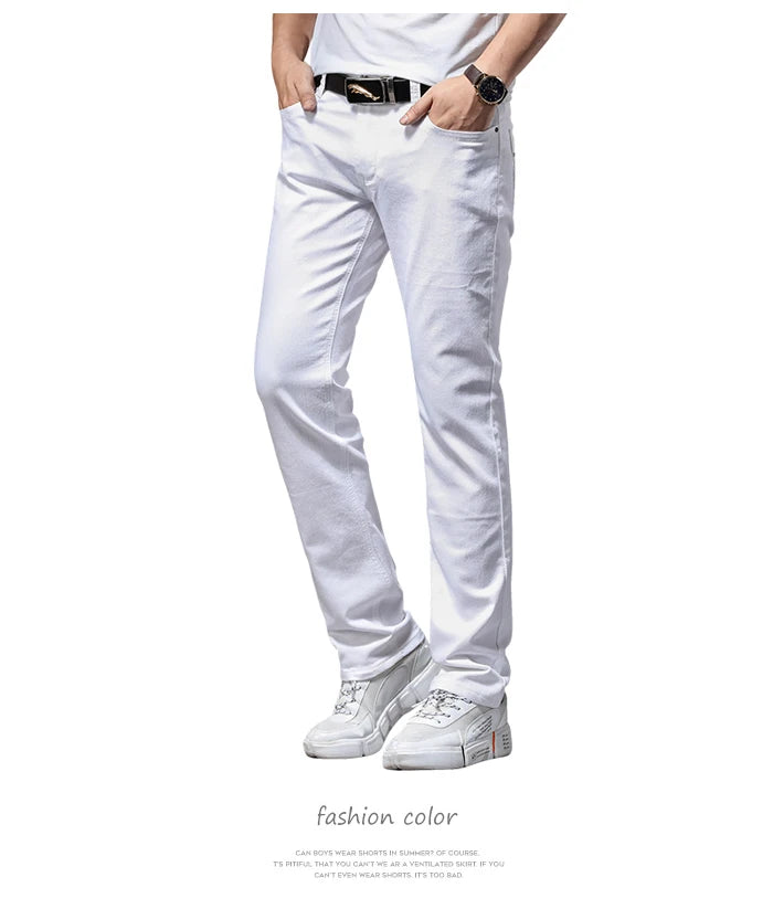 Men’s White Slim Fit Jeans – Casual & Comfortable