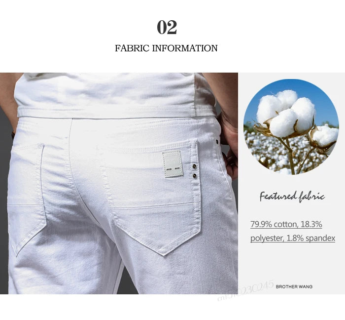 Men’s White Slim Fit Jeans – Casual & Comfortable