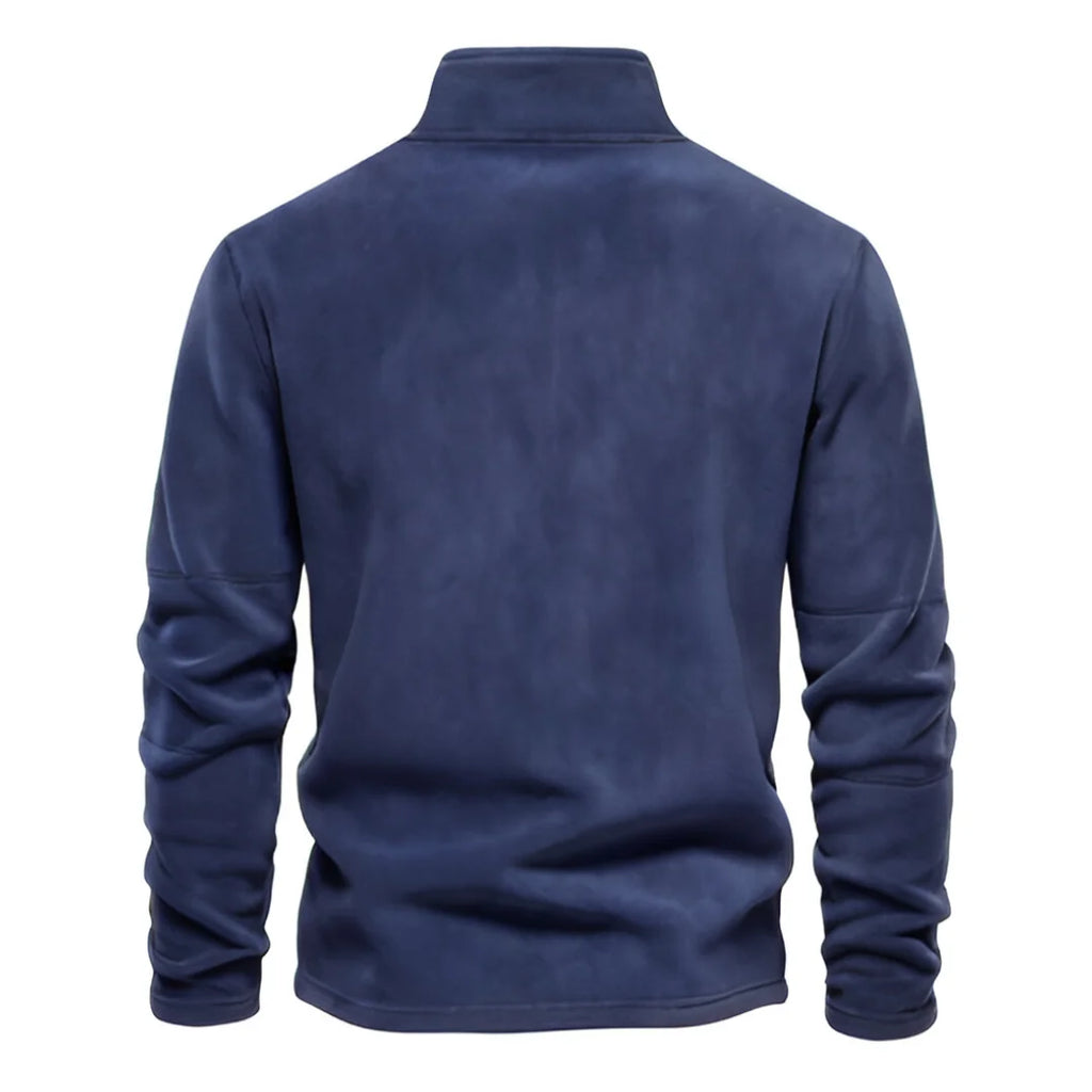 Men’s Thick Fleece Jacket – Warm Zipper Neck Pullover Sweatshirt