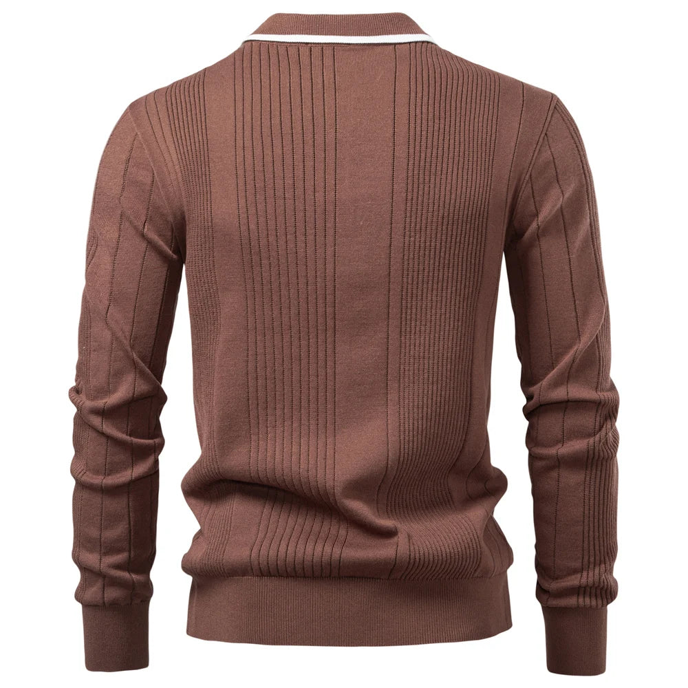 Men’s Long Sleeve Button-Down Polo Shirt – Autumn/Winter Collection
