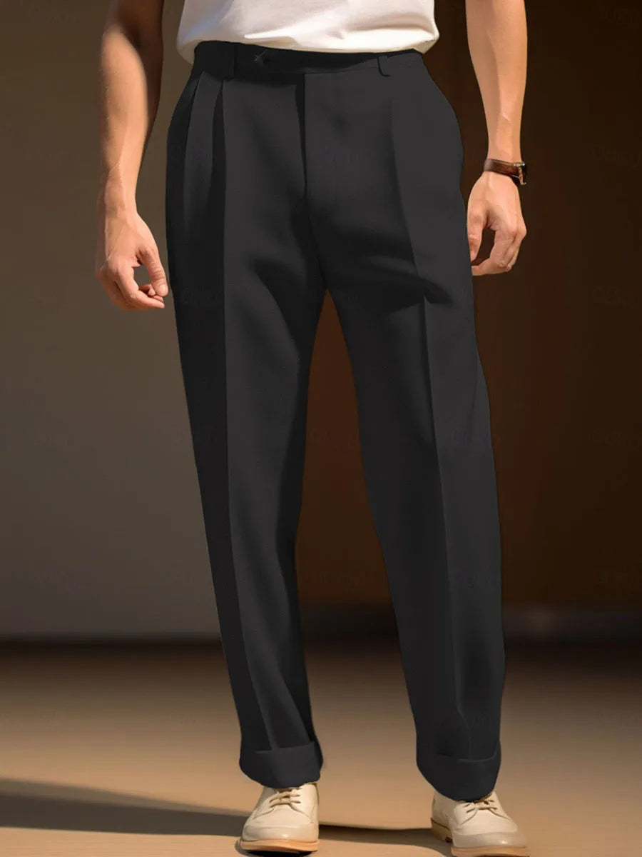 Men’s Classic Fit Dress Pants – Business Casual Straight Trousers