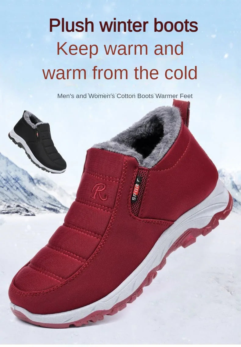 Men’s Winter Casual Warm Shoes – Slip-On, Plush Lining & Chunky Sole
