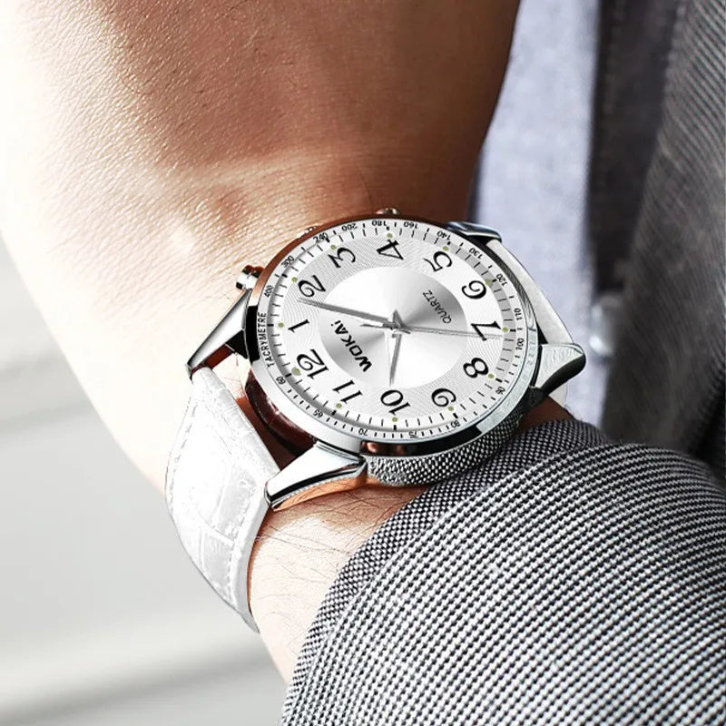 Men’s Vintage Watch – Gold Dial with Leather Strap