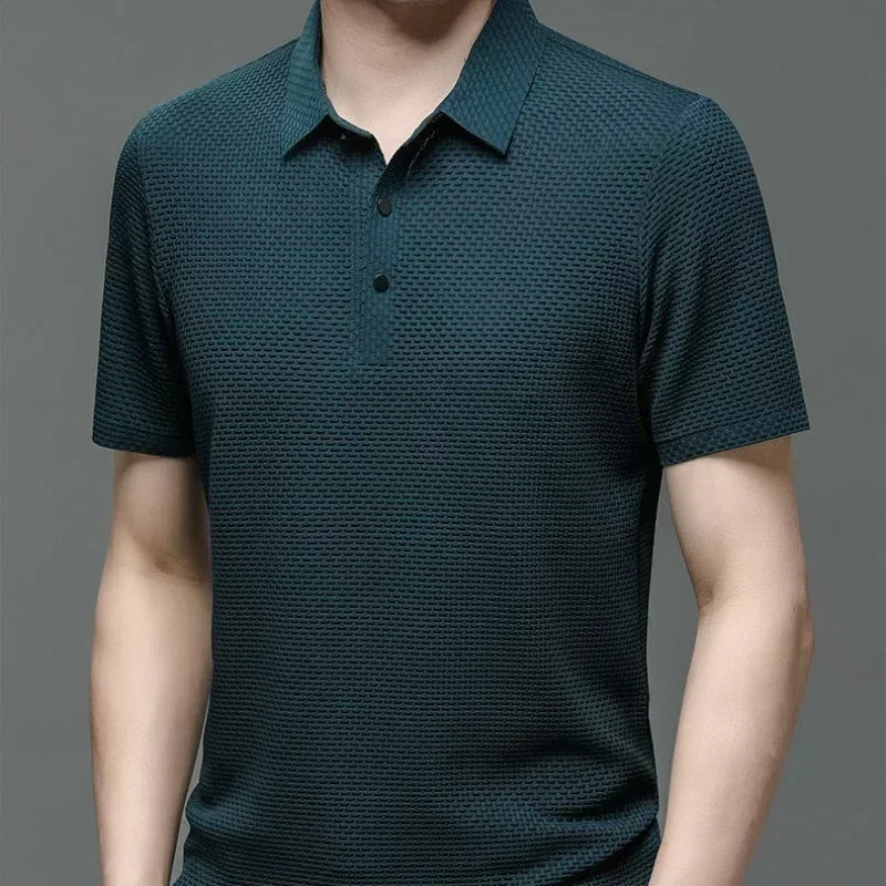 Men’s Ice Silk Polo Shirt – Breathable, Wrinkle-Resistant Summer Top