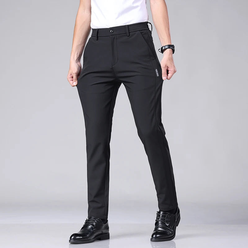 Men’s Ultra-Thin Ice Silk Casual Trousers – Slim Straight Quick-Drying Summer Pants