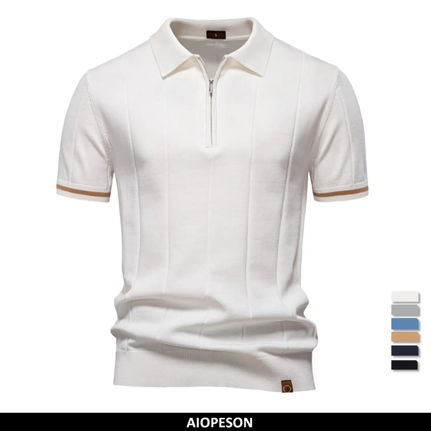 Men’s Slim Fit Polo Shirt with Zipper – Sporty & Smart Casual Style