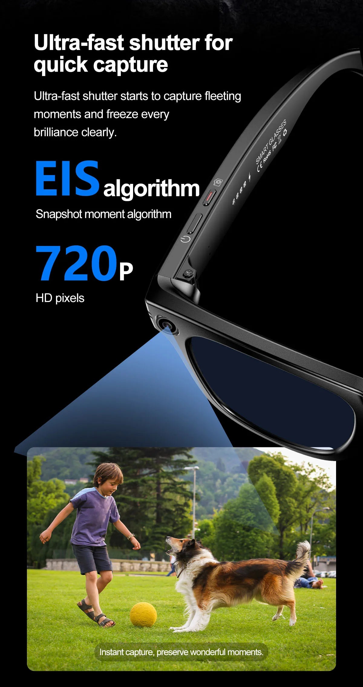 AI Smart Photochromic Glasses 4K  – Camera, Bluetooth Call, Music & Real-Time Translation