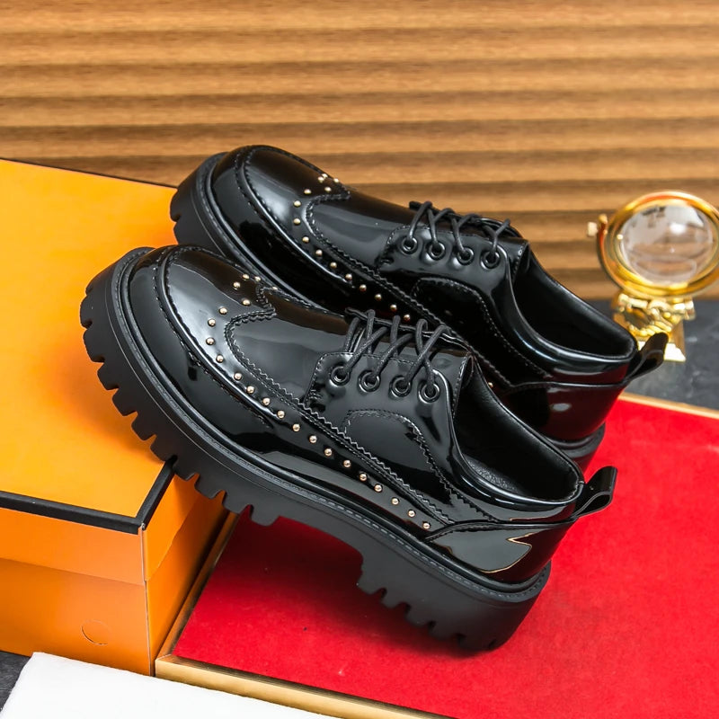 Men’s Formal Oxford Dress Shoes – Patent Leather Wedding & Business Shoes