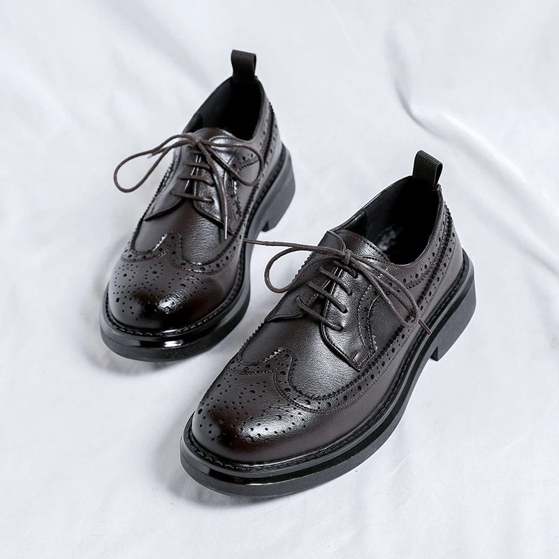 Classic Men’s Brogues – Patent Leather Oxford Shoes for Wedding & Formal Events