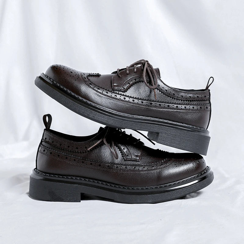 Classic Men’s Brogues – Patent Leather Oxford Shoes for Wedding & Formal Events