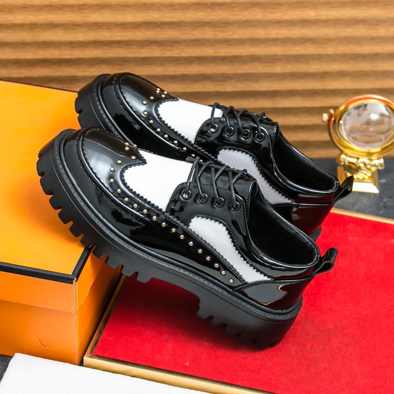 Men’s Formal Oxford Dress Shoes – Patent Leather Wedding & Business Shoes