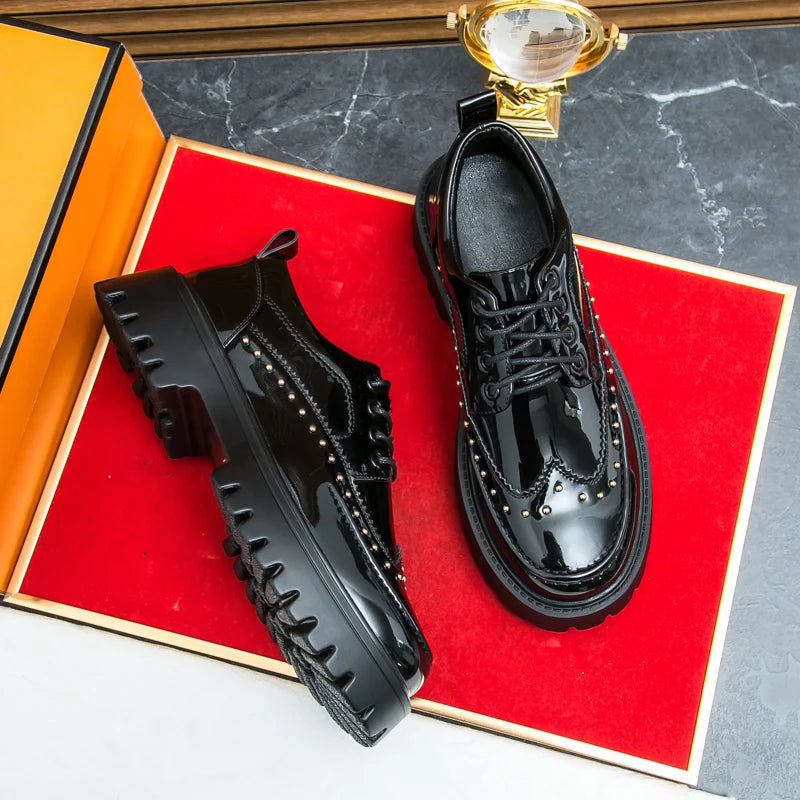 Men’s Formal Oxford Dress Shoes – Patent Leather Wedding & Business Shoes