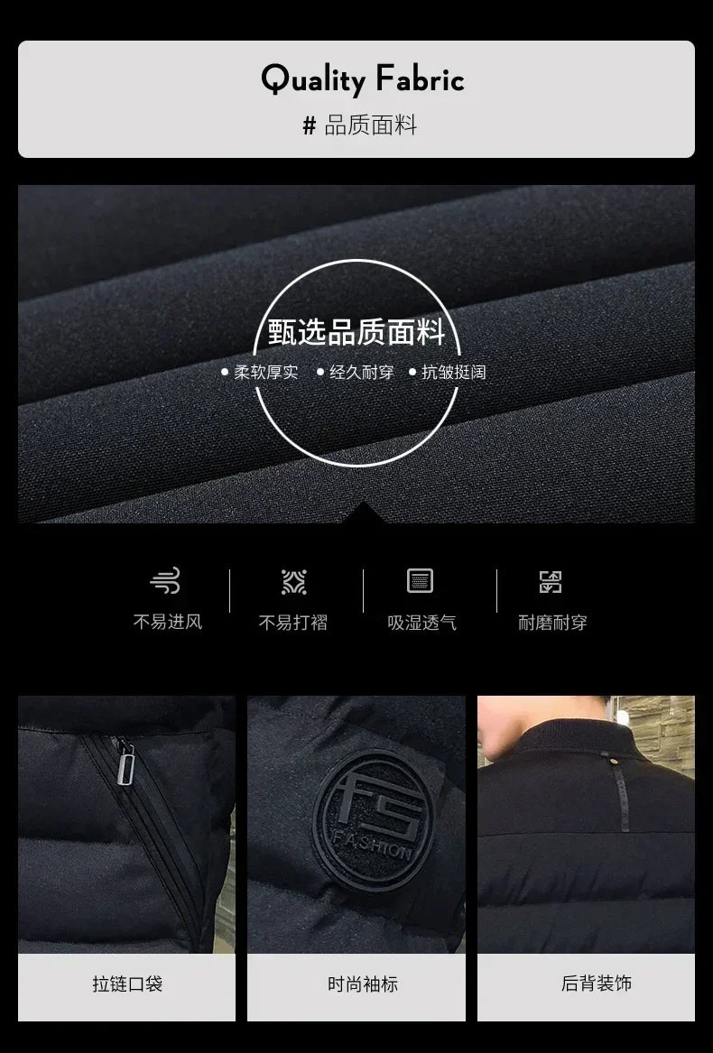 Men’s Winter Down Jacket – Slim Casual Hooded Parka, Warm & Windproof