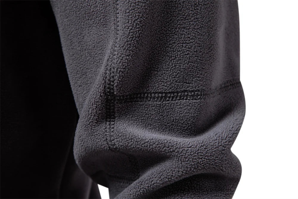 Men’s Thick Fleece Jacket – Warm Zipper Neck Pullover Sweatshirt