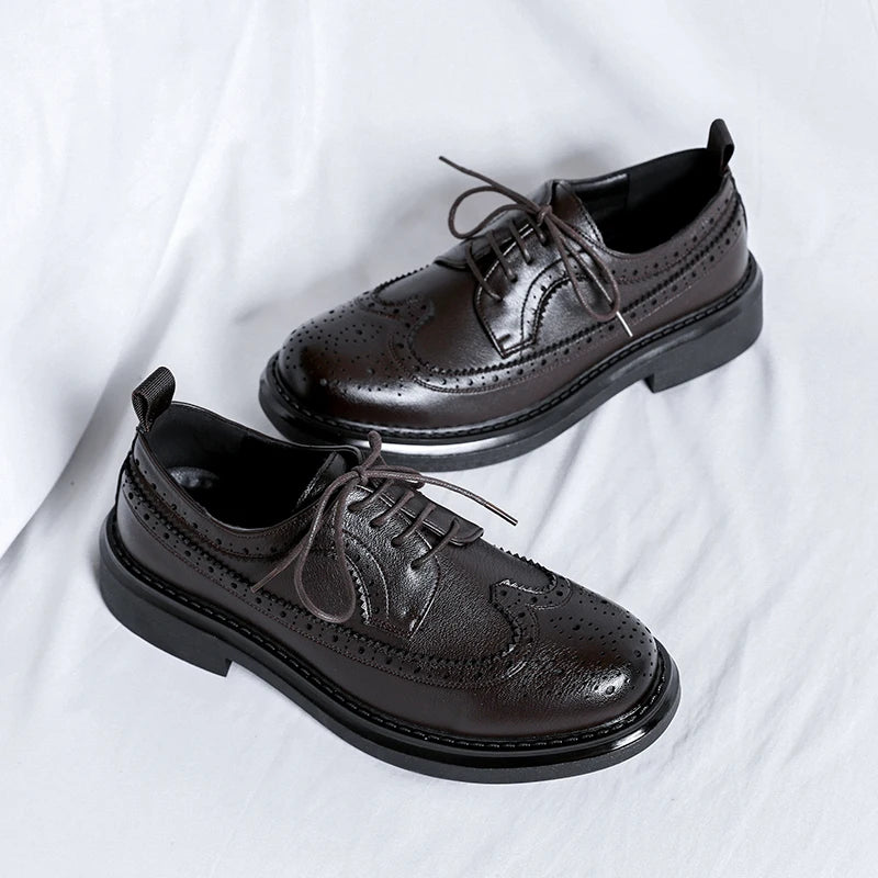 Classic Men’s Brogues – Patent Leather Oxford Shoes for Wedding & Formal Events