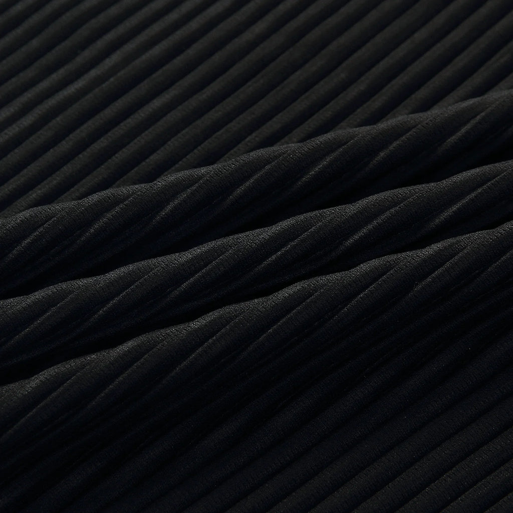 Pleated Long Sleeve T-Shirt – Japanese Streetwear Style Casual Top