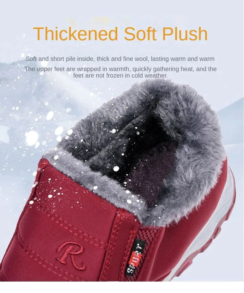 Men’s Winter Casual Warm Shoes – Slip-On, Plush Lining & Chunky Sole