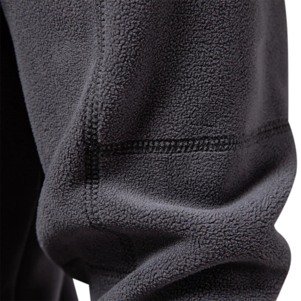 Men’s Thick Fleece Jacket – Warm Zipper Neck Pullover Sweatshirt