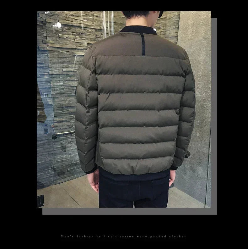 Men’s Winter Down Jacket – Slim Casual Hooded Parka, Warm & Windproof