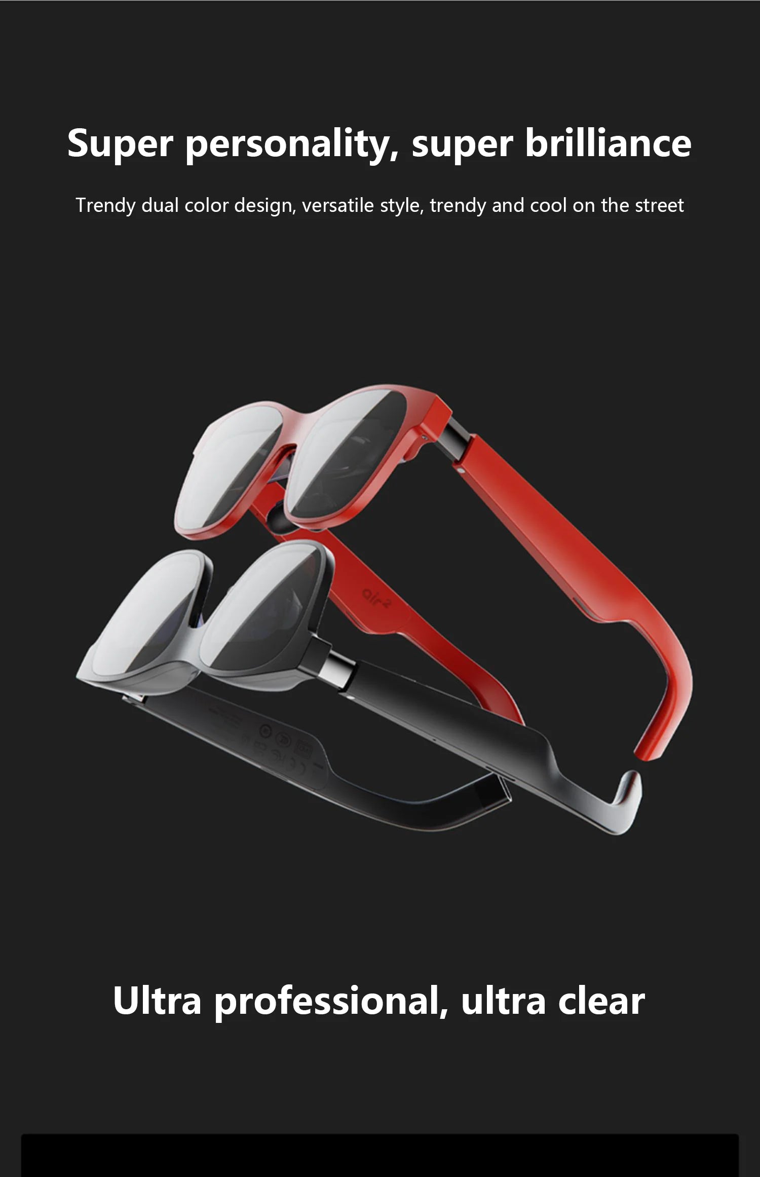 XREAL Air 2 AR Glasses – Massive 130" Full HD Screen, Lightweight & Comfortable