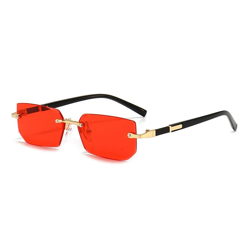 Rimless Rectangle Sunglasses – Fashionable Shades
