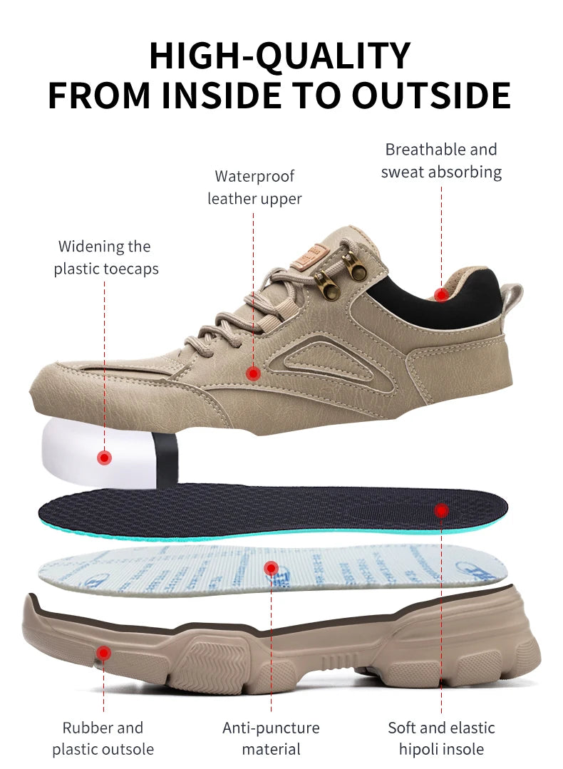 Men’s Safety Shoes with Steel Toe – Indestructible Protective Work Footwear