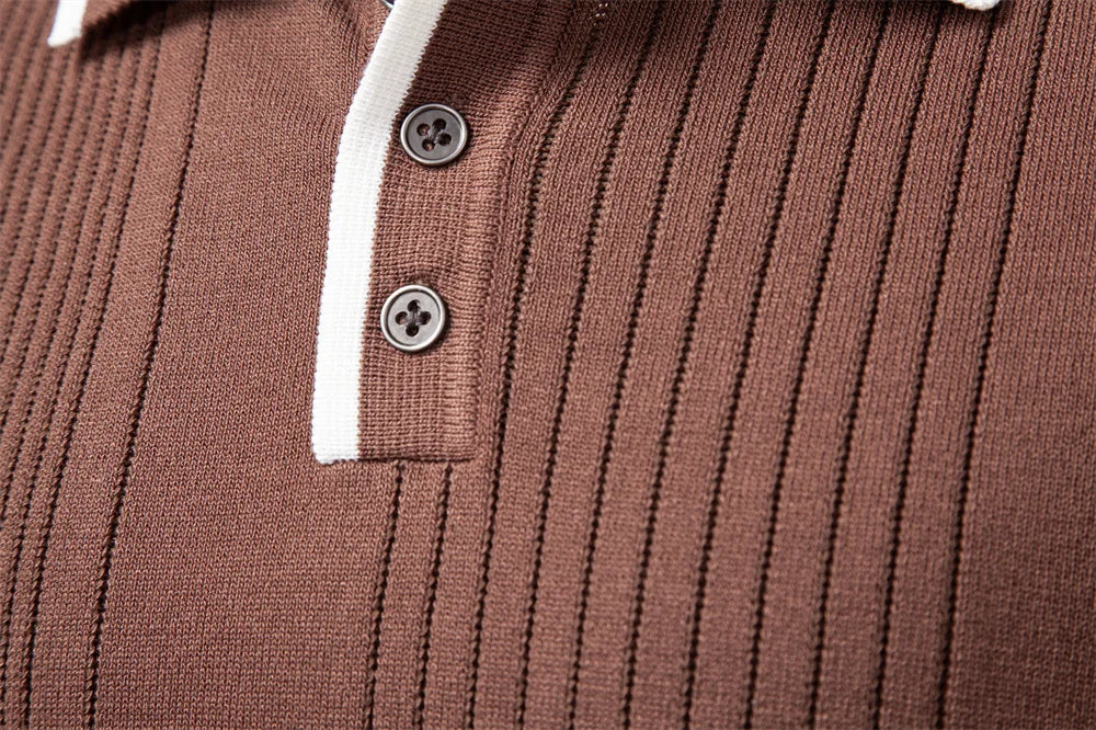 Men’s Long Sleeve Button-Down Polo Shirt – Autumn/Winter Collection