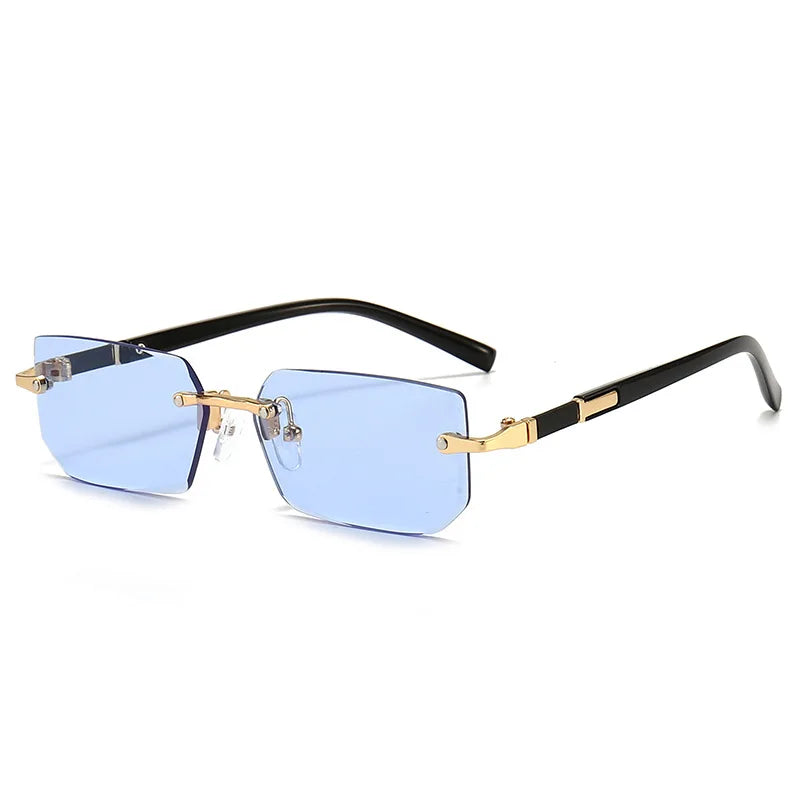 Rimless Rectangle Sunglasses – Fashionable Shades