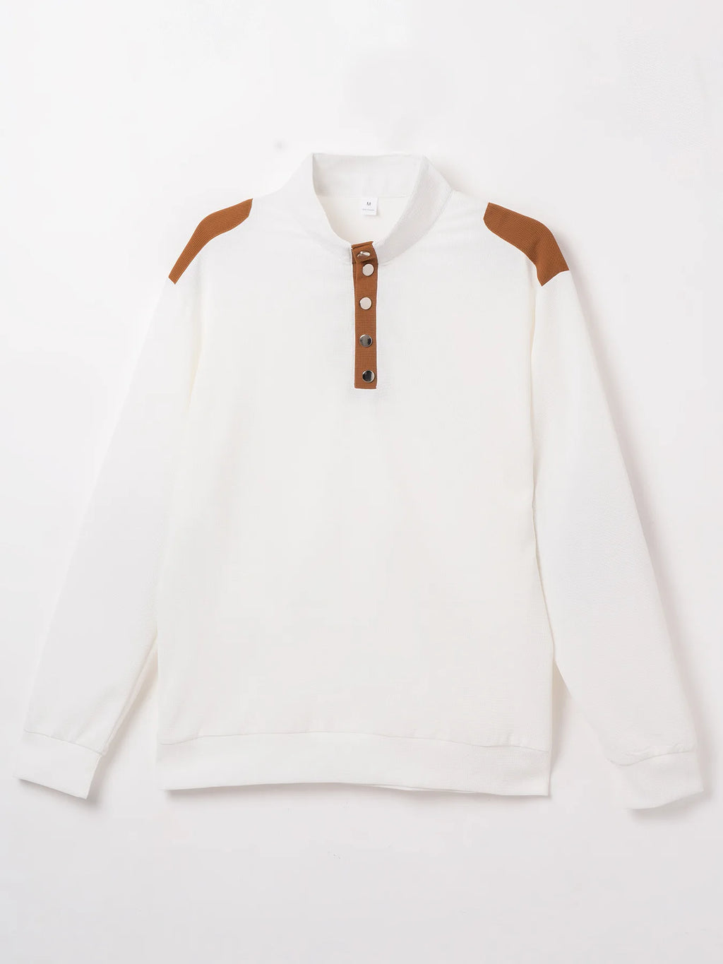 Men’s Long Sleeve Polo Shirt – Casual Stand Collar Button-Up, Spring & Autumn