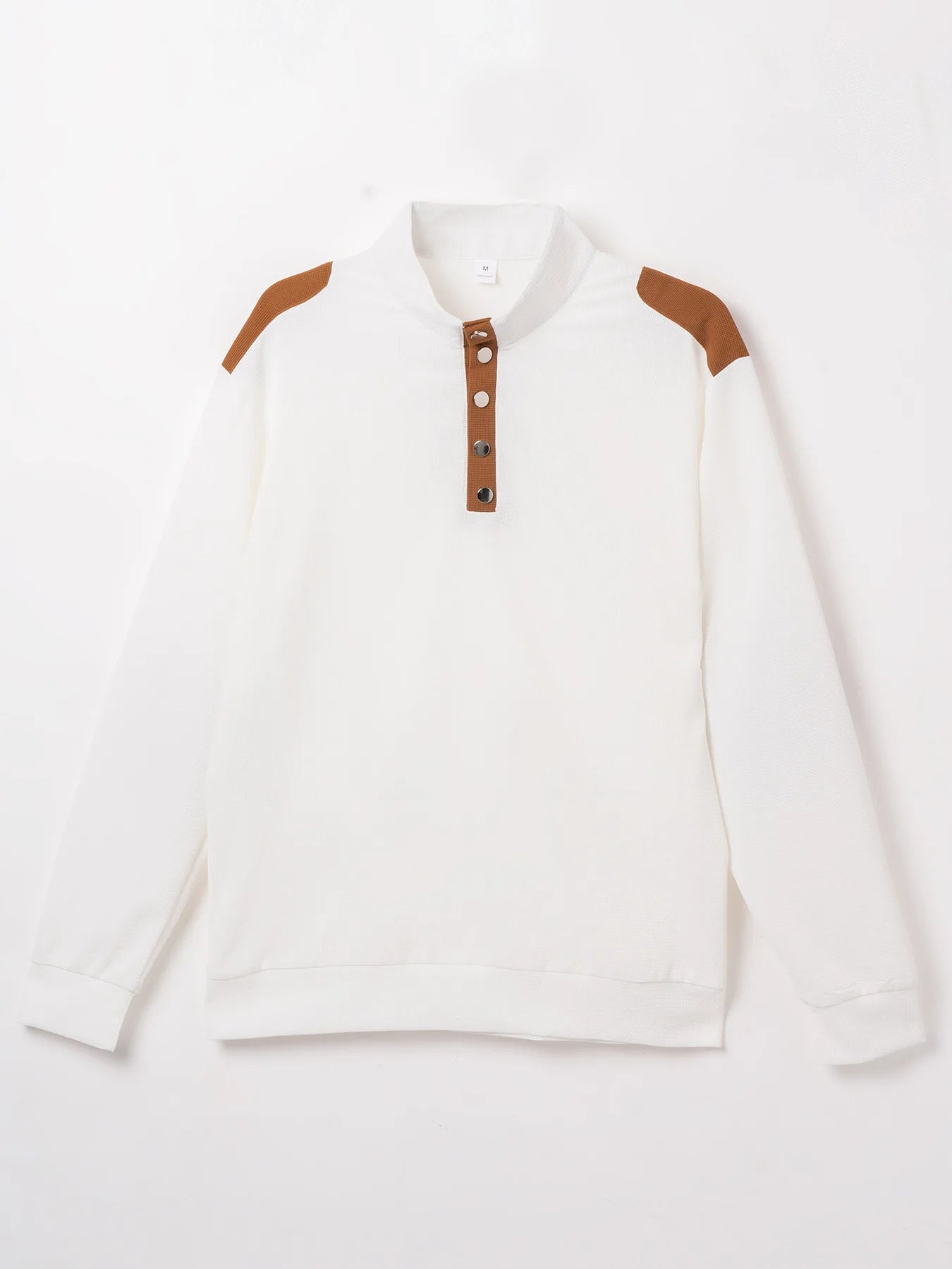 Men’s Long Sleeve Polo Shirt – Casual Stand Collar Button-Up, Spring & Autumn