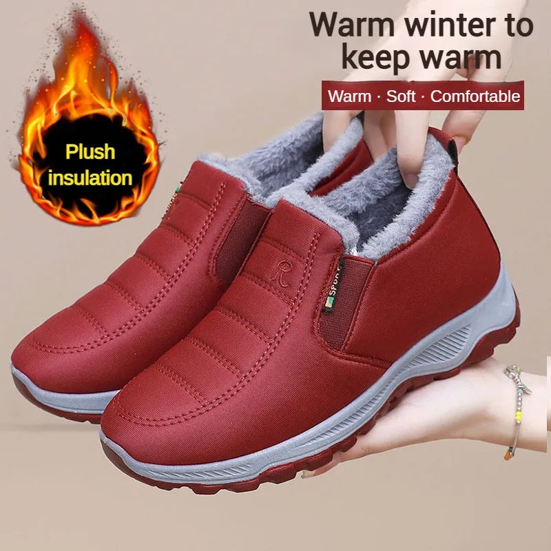 Men’s Winter Casual Warm Shoes – Slip-On, Plush Lining & Chunky Sole