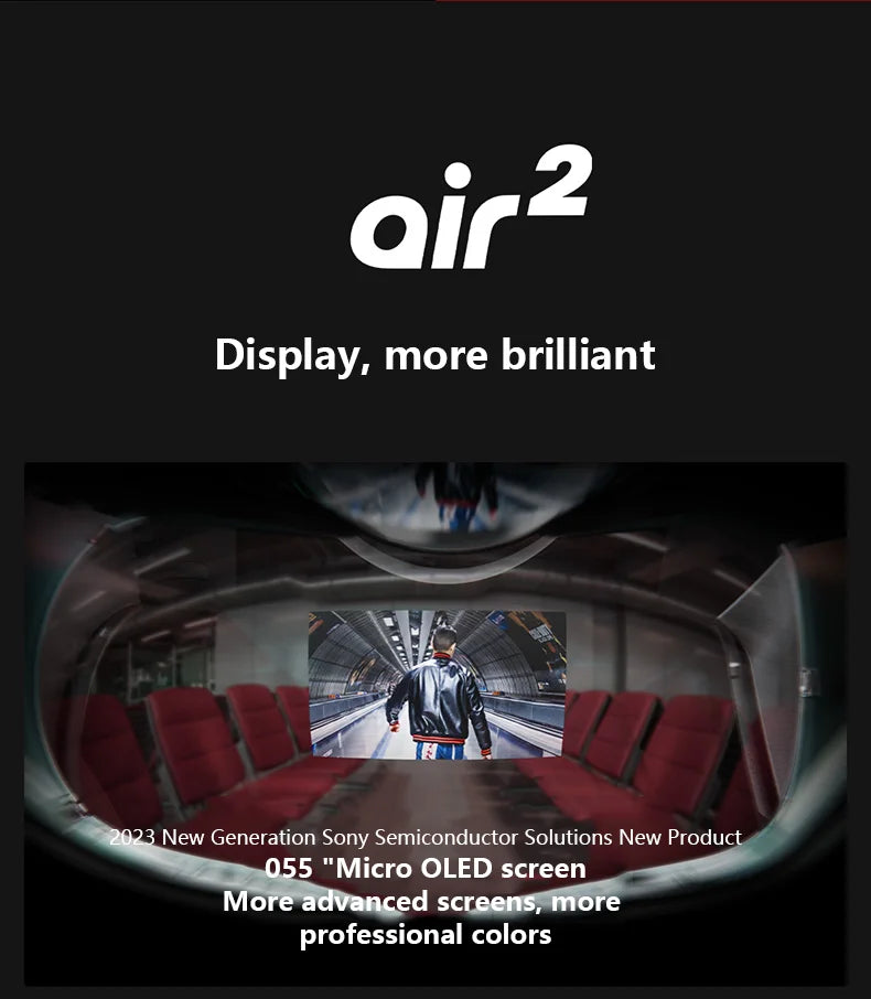 XREAL Air 2 AR Glasses – Massive 130" Full HD Screen, Lightweight & Comfortable