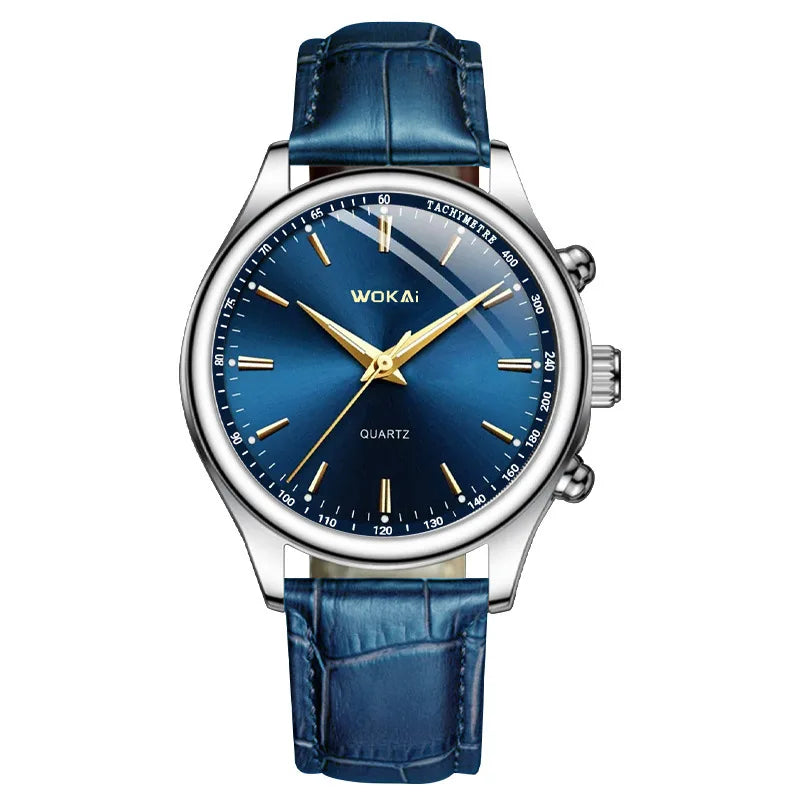 Men’s Vintage Watch – Gold Dial with Leather Strap