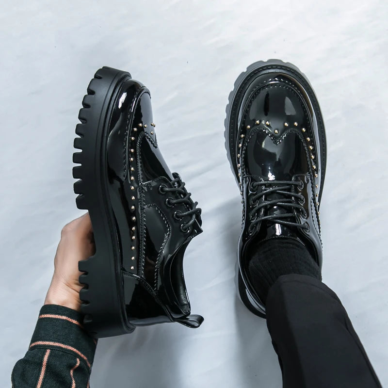 Men’s Formal Oxford Dress Shoes – Patent Leather Wedding & Business Shoes