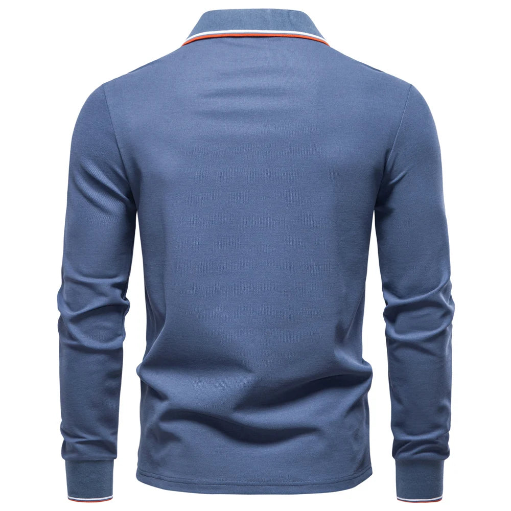 Men’s Sweater AIOPESON – Long Sleeve Mock Neck Cotton Blend with Luxury Touch