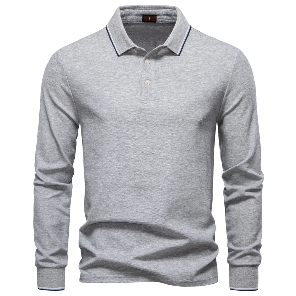 Men’s Sweater AIOPESON – Long Sleeve Mock Neck Cotton Blend with Luxury Touch