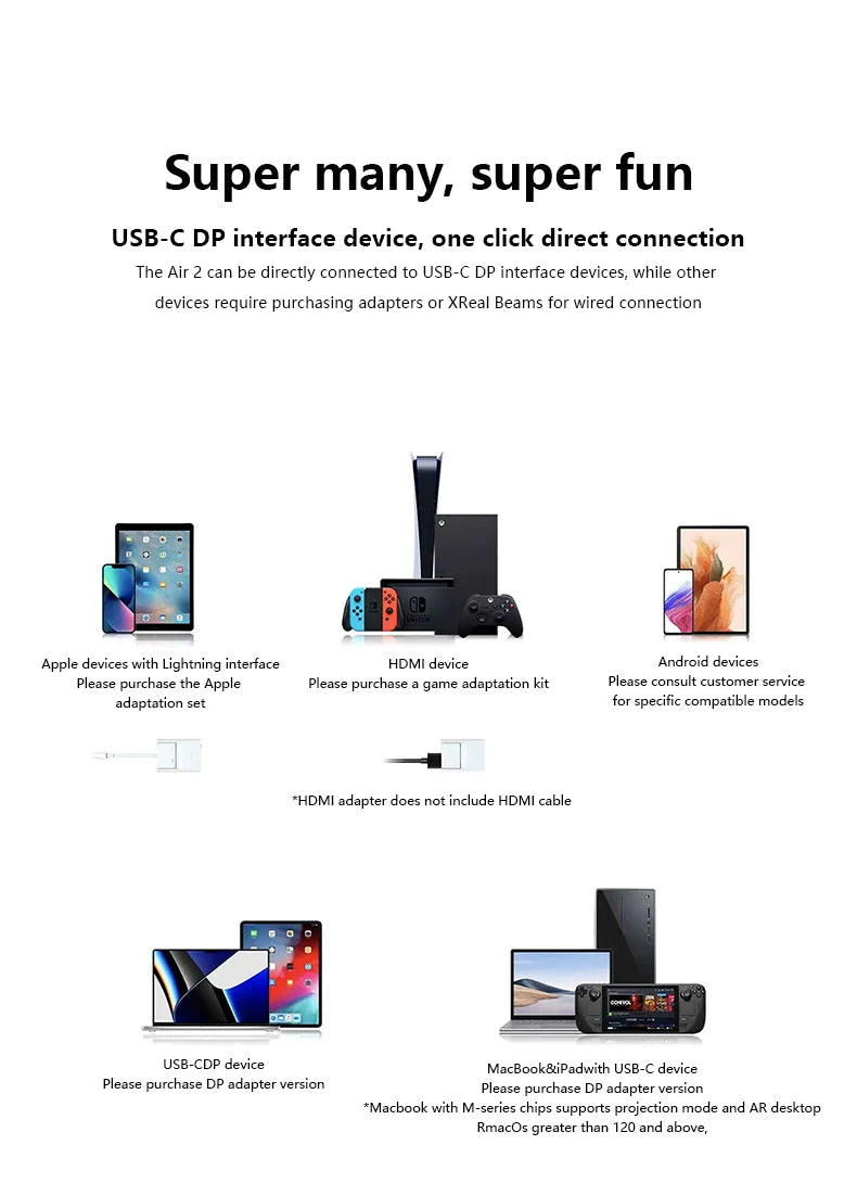 XREAL Air 2 AR Glasses – Massive 130" Full HD Screen, Lightweight & Comfortable