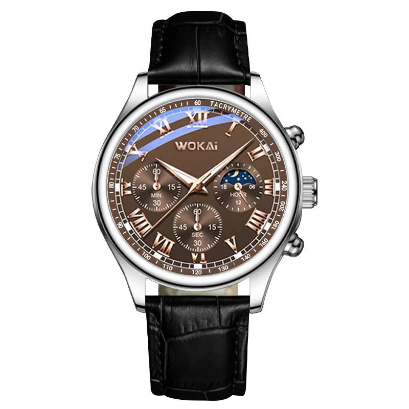 Men’s Vintage Watch – Gold Dial with Leather Strap